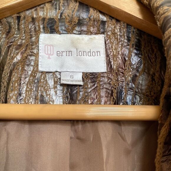 Erin London Faux Leather Snake Texture Blazer SZ S - Picture 4 of 5